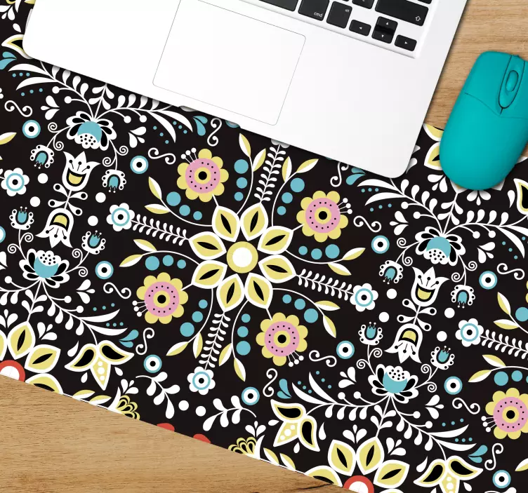 Patronen muismat bloemige kunstzinnige patroon - TenStickers