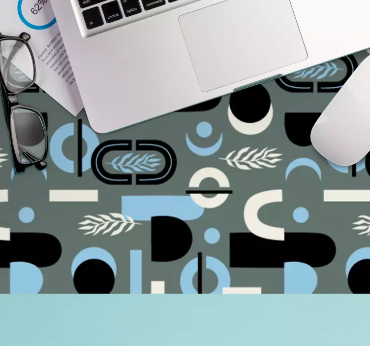 Patronen muismat geometrisch blad concept - TenStickers