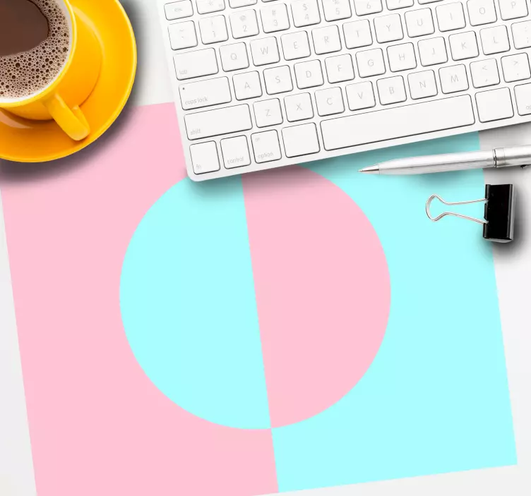 Patronen muismat geometrisch roze aqua contrast - TenStickers