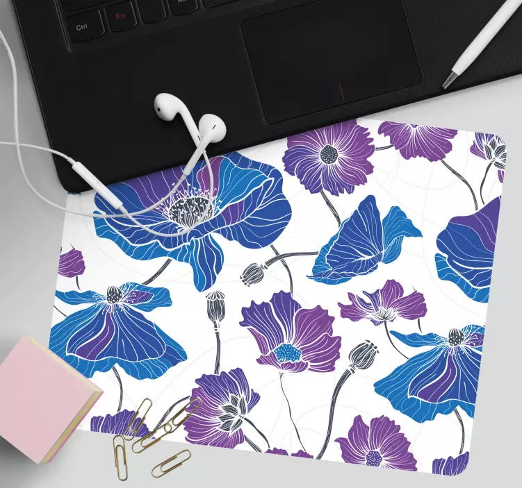 Patronen muismat met bloemenmotiefprint - TenStickers