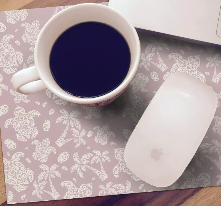 Patronen muismat schildpad en palm motief - TenStickers