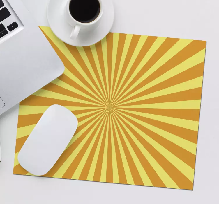 Patronen muismat stralende gele strepen - TenStickers