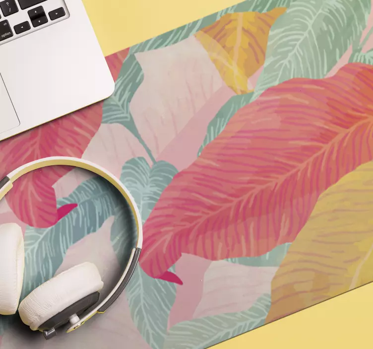 Patronen muismat tropical leaf print - TenStickers