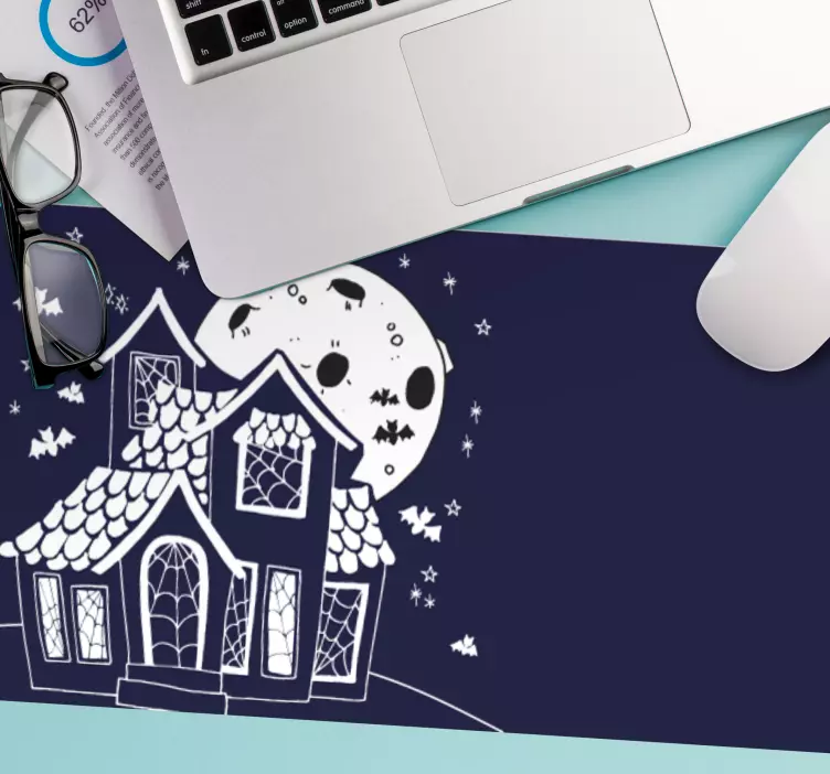 Spookhuis silhouet muismat - TenStickers