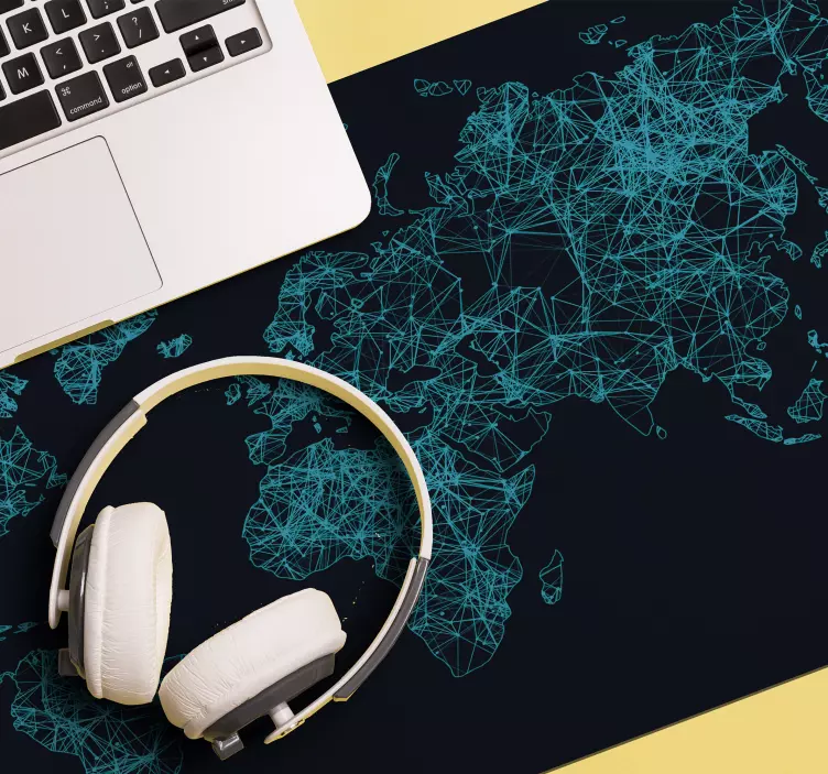 XXL Muismat wereldkaart Wereldkaart - TenStickers