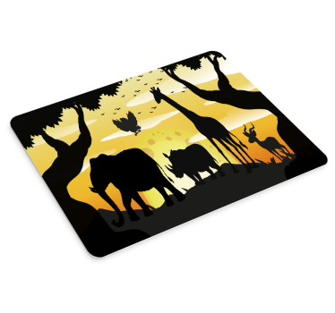 Originele muismat savanne silhouet scene - TenStickers