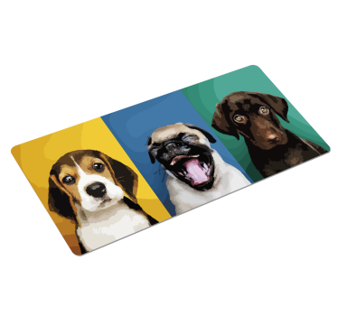Originele muismat speelse honden trio - TenStickers