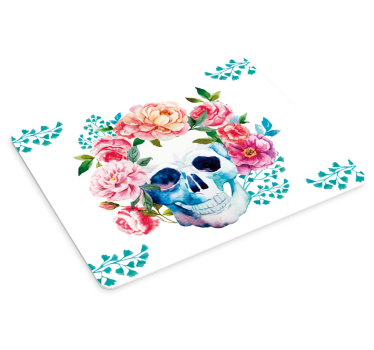 Originele muismat met bloemen schedel motief - TenStickers