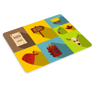 Originele muismat met cowboythema-iconen - TenStickers