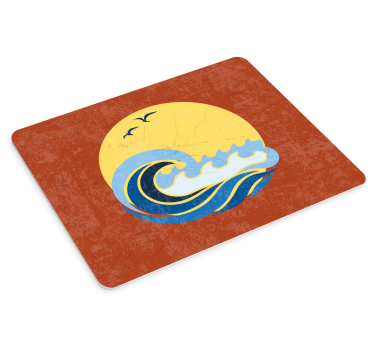 Originele muismat golven onder de zonsondergang - TenStickers