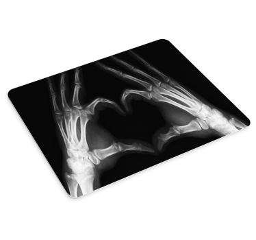Gaming muismat hartvormige skelettenhandschoenen - TenStickers