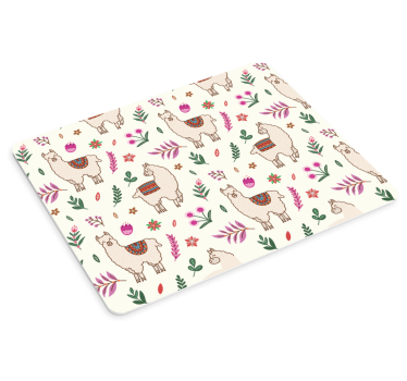 Originele muismat lamas en bloemenpatronen - TenStickers