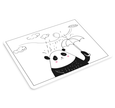 Originele muismat speelse panda met paraplu - TenStickers