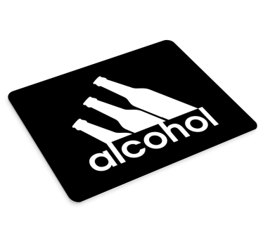 Citaat muismat met alcoholflessen afbeelding - TenStickers