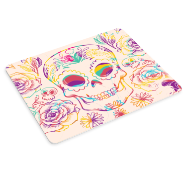 Originele muismat kleurrijke bloemen skull - TenStickers