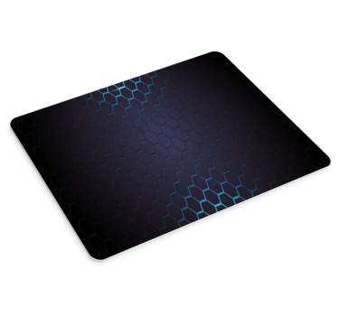 Gaming muismat Zwarte en blauwe zeshoek - TenStickers