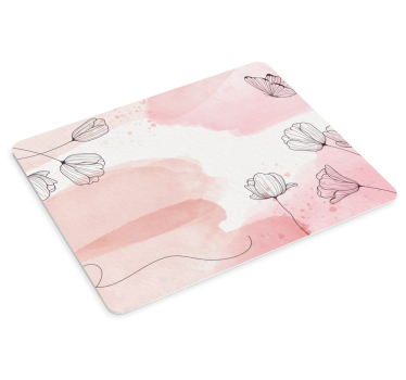Originele muismat met bloemen aquarel patroon - TenStickers