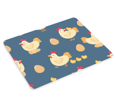 Originele muismat schattig kippenpatroon - TenStickers