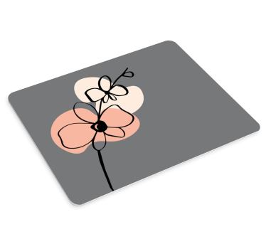Originele muismat bloemig minimalistisch ontwerp - TenStickers