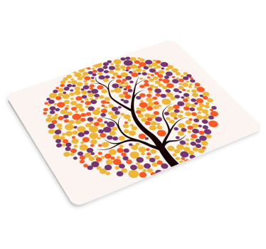 Originele muismat kleurrijke boom kunstwerk - TenStickers