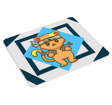 Anime muismat schattige kattenstrijder - TenStickers