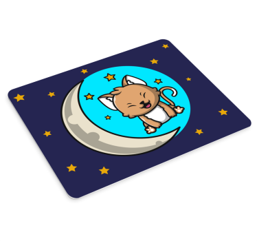 Anime muismat schattige kat maan - TenStickers