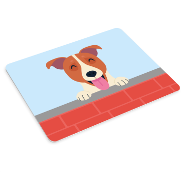 Originele muismat speelse hond die gluurt - TenStickers