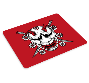 Anime muismat met bedreigend oni-masker - TenStickers