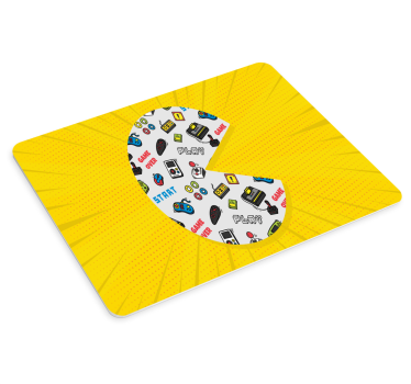 Gaming muismat kleurrijke retro spelsymbolen - TenStickers