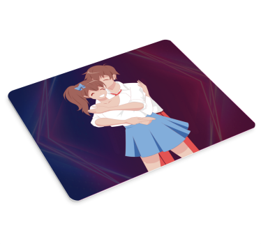 Anime muismat schattig koppel omhelzing - TenStickers