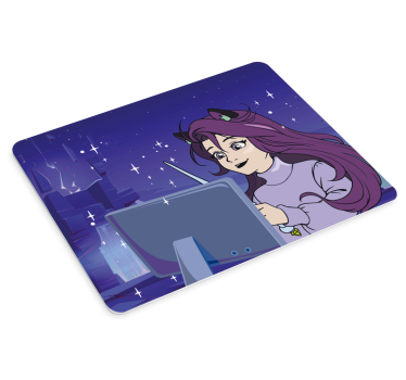 Anime muismat meisje met tablet - TenStickers