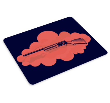Gaming muismat met gestileerde geweillustratie - TenStickers