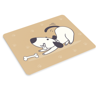 Originele muismat speelse hond met bot - TenStickers