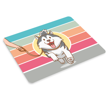 Originele muismat happy hond wandelen - TenStickers