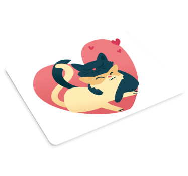 Originele muismat speelse kat omarming - TenStickers