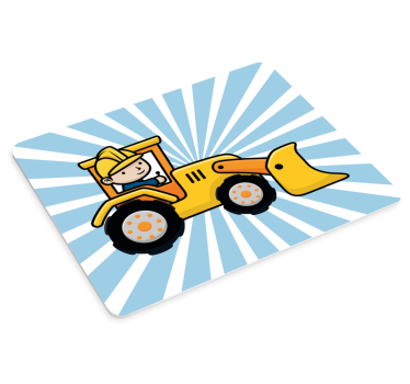 Originele muismat met grafiek van bouwvoertuigen - TenStickers