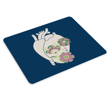 Originele muismat met bloeiend hart ontwerp - TenStickers