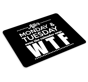 Citaat muismat Grappige woordspeling wtf - TenStickers