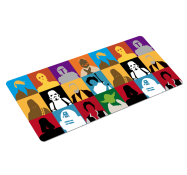 Gaming muismat karakter silhouetten collage - TenStickers