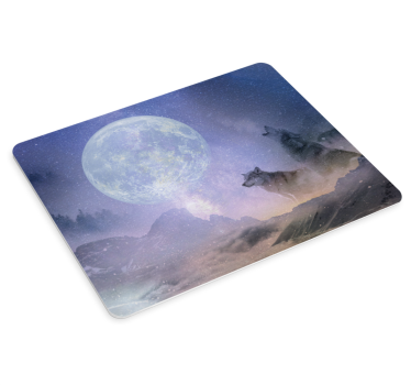 Originele muismat wolven onder de hoevende maan - TenStickers