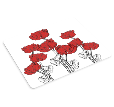 Originele muismat rode tulp arrangement - TenStickers