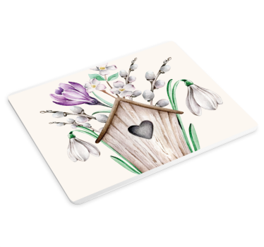 Originele muismat charmante vogelhuisjes boeket - TenStickers