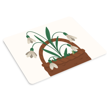 Originele muismat basket met sneeuwklokjes - TenStickers