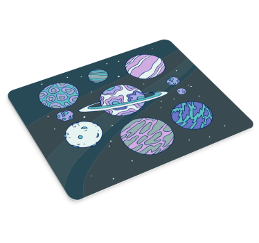 Gaming muismat kleurrijk planeetontwerp - TenStickers
