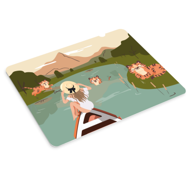 Originele muismat vrouw geniet van de natuur - TenStickers