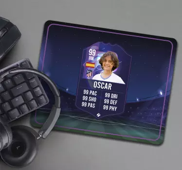 Voetbalspeler kaart Gaming muismat - TenStickers