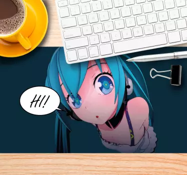 Anime muismat anime personage groet - TenStickers