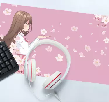 Anime muismat charmante bloemige karakter - TenStickers