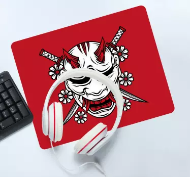 Anime muismat met bedreigend oni-masker - TenStickers