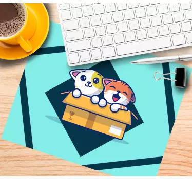 Anime muismat schattige katten die spelen - TenStickers
